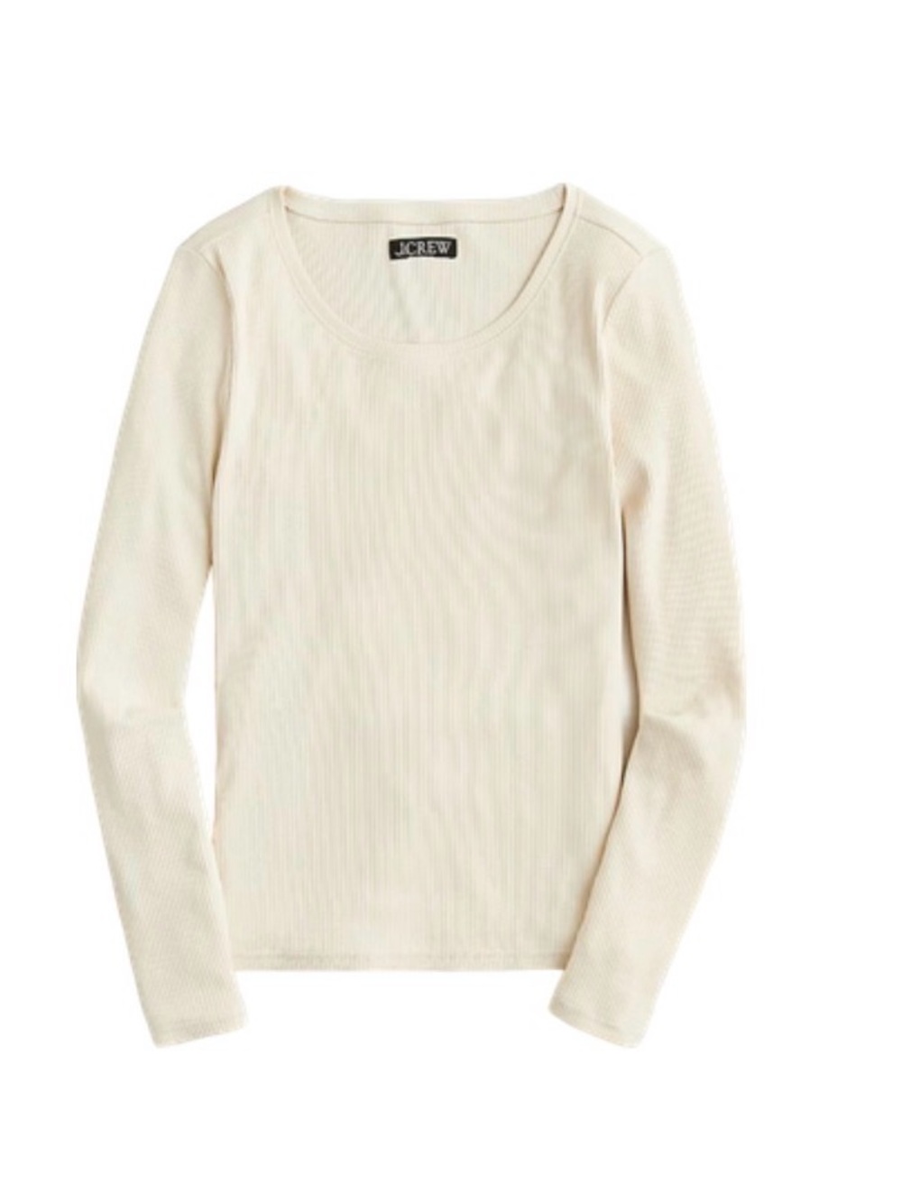 J. Crew Cream Ribbed Scoop Neck Top